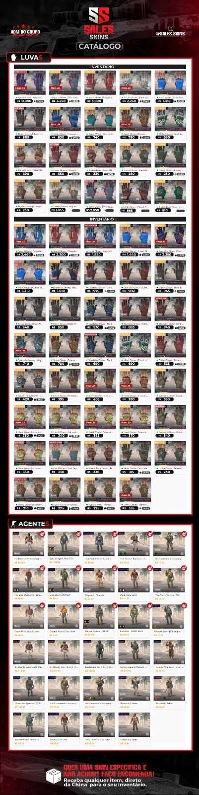 Facas - Catálogo Sales Skins